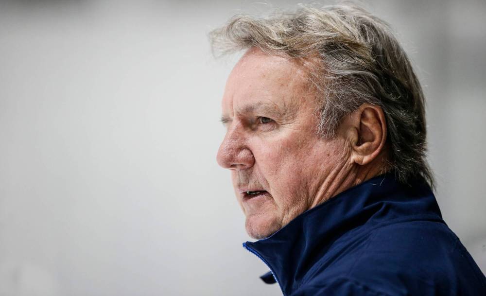 Winnipeg Jets head coach Rick Bowness during practice Feb. 4. (JOHN WOODS / FREE PRESS FILES)