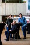 MIKAELA MACKENZIE / FREE PRESS 
                                From left: Lehman Trilogy actors Jordan Pettle, Alex Poch Goldin and Ari Cohen at RMTC, where they star in the Broadway hit opening today.