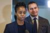 Health Minister Uzoma Asagwara and Premier Wab Kinew at a news conference in December. (MIKE DEAL / FREE PRESS FILES)