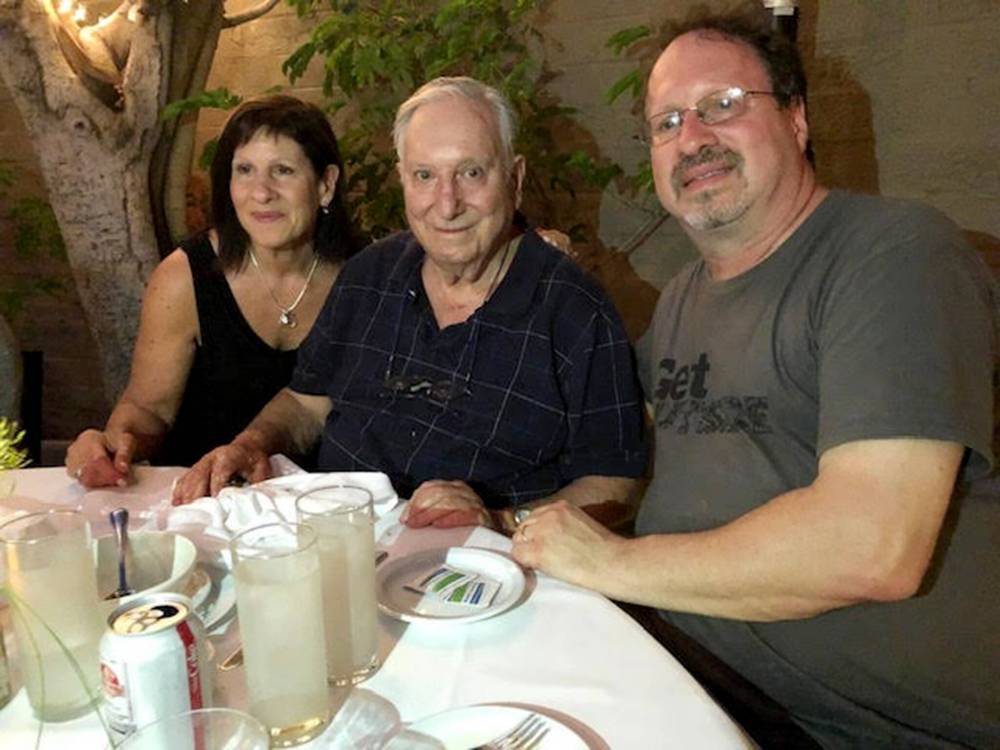 SUPPLIED
Dr. Philip Barnes celebrating his 90th birthday with daughter Enid and son Ian.