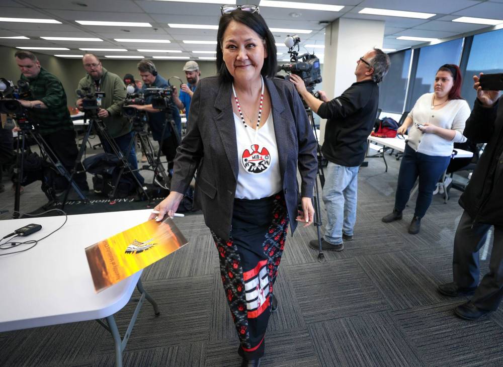 RUTH BONNEVILLE / FREE PRESS
“Today is a very bittersweet day. It’s a sense of relief, but yet work needs to be done,” said Grand Chief Cathy Merrick.