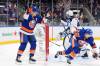 FRANK FRANKLIN II / THE ASSOCIATED PRESS
                                The Islanders’ Anders Lee (left) celebrates Saturday after Mathew Barzal scored against the Jets.