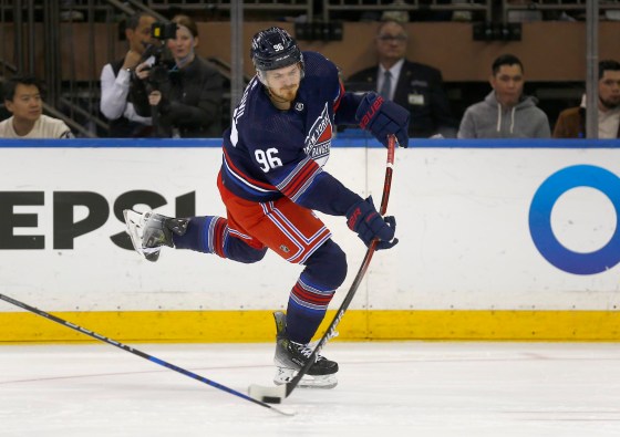 Jack Roslovic is currently skating on the Rangers' top line. (John Munson / The Associated Press files)