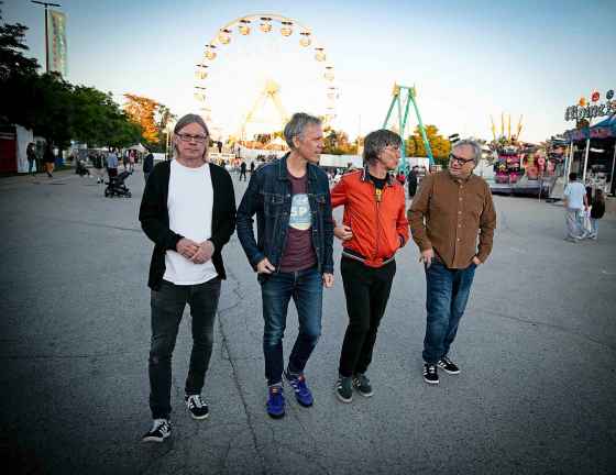 The Trans-Canada Highwaymen, from left: Moe Berg, Craig Northey, Chris Murphy and Steven Page. (Robert Georgeff photo)
