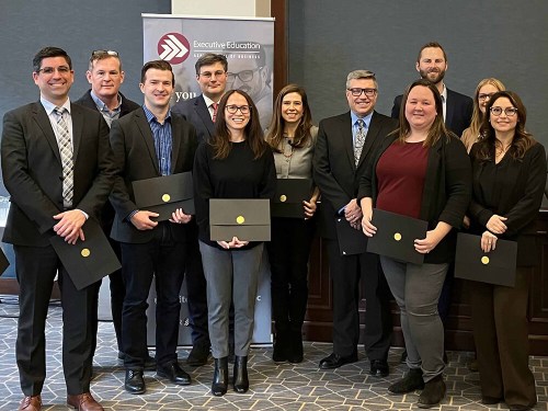 Workers Compensation Board of Manitoba leaders participating in the Executive Education Advanced Program in Management, Leadership and Strategy at the Asper School of Business, University of Manitoba.