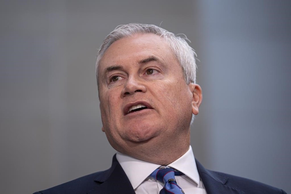FILE - House Oversight and Accountability Committee Chairman James Comer, R-Ky., speaks to reporters on Capitol Hill in Washington, Feb. 28, 2024. The House Oversight Committee holds a hearing on the business dealings of President Biden's family as Republicans have hit a near-standstill in their impeachment inquiry. (AP Photo/J. Scott Applewhite, File)