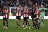 Sheffield United players greet fans after the English Premier League soccer match between Sheffield United and Chelsea at Bramall Lane stadium in Sheffield, England, Sunday, April 7, 2024. (AP Photo/Rui Vieira)
