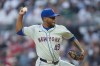 New York Mets pitcher Julio Teheran delivers to an Atlanta Braves batter in the first inning of a baseball game Monday, April 8, 2024, in Atlanta. (AP Photo/John Bazemore)