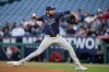 Tampa Bay Rays starting pitcher Zach Eflin throws during the first inning of a baseball game against the Los Angeles Angels, Monday, April 8, 2024, in Anaheim, Calif. (AP Photo/Ryan Sun)