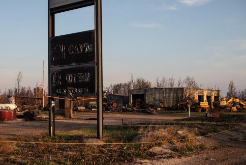 Canadian energy producers say they are prepared and ready for what could be another spring and summer of drought and wildfires in Western Canada. A cafe and gift shop destroyed by the wildfires is shown in Enterprise, N.W.T. on Wednesday, Oct. 11, 2023. THE CANADIAN PRESS/Jason Franson