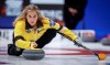 Team Manitoba-Jones skip Jennifer Jones makes a shot against Team Ontario-Homan in the final at the Scotties Tournament of Hearts in Calgary, Sunday, Feb. 25, 2024. Jones's final tournament as part of a four-player team got off to a rocky start with a six-end 9-2 loss to Sweden's Isabella Wrana on Tuesday at the Grand Slam of Curling's season-ending Players' Championship.THE CANADIAN PRESS/Jeff McIntosh