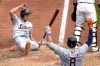 Detroit Tigers' Kerry Carpenter, left, scores on a single by Jake Rogers off Pittsburgh Pirates relief pitcher David Bednar during the ninth inning of a baseball game in Pittsburgh, Tuesday, April 9, 2024. The Tigers won 5-3. (AP Photo/Gene J. Puskar)