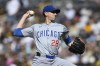 Chicago Cubs starting pitcher Kyle Hendricks delivers during the first inning of the team's baseball game against the San Diego Padres, Wednesday, April 10, 2024, in San Diego. (AP Photo/Denis Poroy)