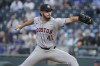 Houston Astros starting pitcher Spencer Arrighetti throws during the first inning of the team's baseball game against the Kansas City Royals on Wednesday, April 10, 2024, in Kansas City, Mo. (AP Photo/Ed Zurga)