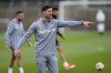 Leverkusen's head coach Xabi Alonso attends a training session ahead of the Europa League quarter final first leg soccer match between Bayer Leverkusern and West Ham in Leverkusen, Wednesday, April 10, 2024. (AP Photo/Martin Meissner)