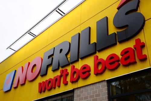 Loblaw Cos. Ltd. is launching low-cost cellphone plans under its No Name brand, offering prepaid mobile sim cards for purchase at all No Frills locations across the country within the coming weeks. A No Frills store is shown in Toronto on Friday, Nov. 17, 2023. THE CANADIAN PRESS/Joe O'Connal