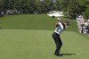 Tiger Woods hits his tee shot on the first hole during third round at the Masters golf tournament at Augusta National Golf Club Saturday, April 13, 2024, in Augusta, Ga. (AP Photo/George Walker IV)