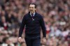 Aston Villa's head coach Unai Emery reacts during the English Premier League soccer match between Arsenal and Aston Villa at the Emirates stadium in London, Sunday, April 14, 2024. (AP Photo/Kirsty Wigglesworth)