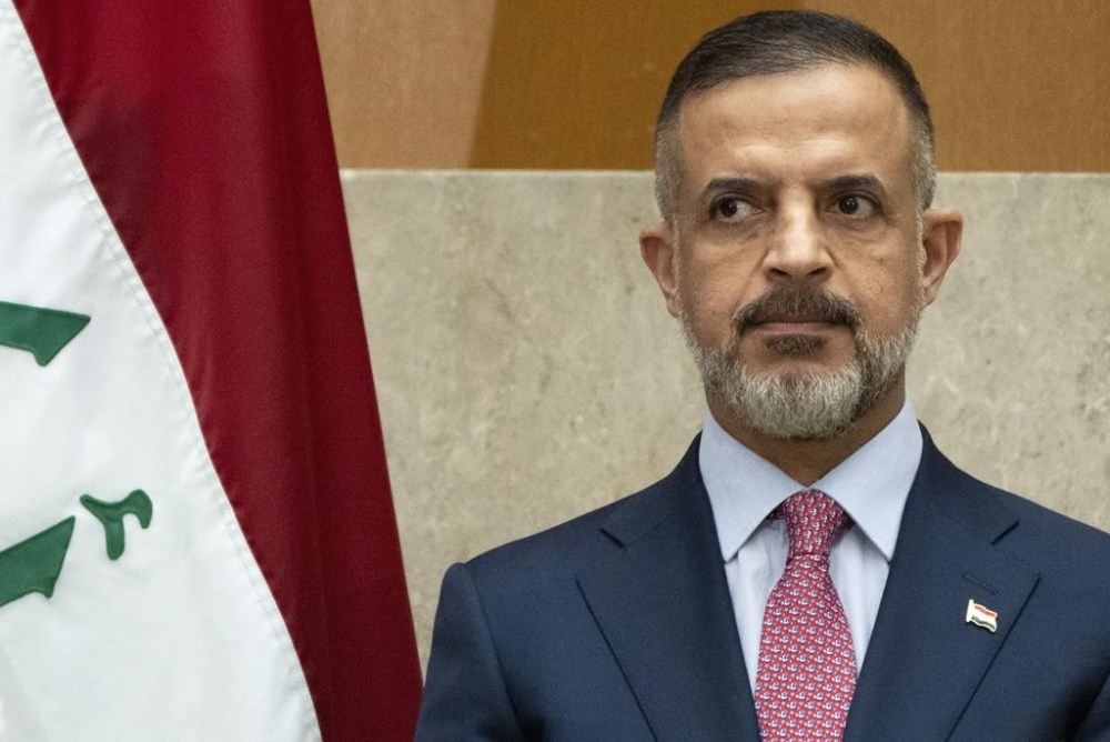 Iraq's Deputy Prime Minister Muhammad Ali Tamim listens as Secretary of State Antony Blinken speaks at the start of a U.S.-Iraq Higher Coordinating Committee meeting, Monday, April 15, 2024, at the State Department in Washington. (AP Photo/Jacquelyn Martin)