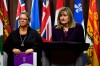 Canadian Dental Hygienists Association is calling out a double standard in how much the government plans to pay for their services under the new federal dental plan. Ondina Love, CEO of the Canadian Dental Hygienists Association, right, and Sylvie Martel, Director of Dental Hygiene Practice, take questions during a news conference in Ottawa, Tuesday, April 4, 2023. THE CANADIAN PRESS/Justin Tang