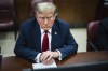 FILE - Former President Donald Trump is pictured in a Manhattan criminal court ahead of the start of jury selection in New York on April 15, 2024. The first day of Trump's history-making trial in Manhattan ended Monday with no one yet chosen to be among the panel of 12 jurors and six alternates. Dozens of people were dismissed after saying they didn't believe they could be fair, though dozens of other prospective jurors have yet to be questioned. (Photo by Jabin Botsford/Washington Post via AP, Pool, File)