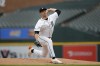 Detroit Tigers pitcher Tarik Skubal throws against the Texas Rangers in the first inning of a baseball game, Wednesday, April 17, 2024, in Detroit. (AP Photo/Paul Sancya)