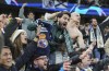 Real Madrid Fans celebrate victory during the Champions League quarterfinal second leg soccer match between Manchester City and Real Madrid at the Etihad Stadium in Manchester, England, Wednesday, April 17, 2024. (AP Photo/Dave Shopland)