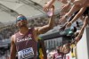 Andre De Grasse receives high fives from fans during the men's 200-metre heat at the World Athletics Championships in Budapest, Hungary, Wednesday, Aug. 23, 2023. Brave is unbeatable is the theme for Canada's Olympic team competing in Paris this summer.
The Canadian Olympic Committee and broadcast rightsholder CBC unveiled the marketing campaign today. THE CANADIAN PRESS/AP/Ashley Landis