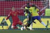 FILE - Germany's goalkeeper Ann-Katrin Berger saves a shot by Brazil's Gabriela Nunes during the women's international soccer friendly match between Germany and Brazil, at the Max Morlock stadium in Nuremberg, Germany, Tuesday, April 11, 2023. Defending champion NJ/NY Gotham FC has acquired German international goalkeeper Ann-Katrin Berger from Chelsea FC Women in exchange for an undisclosed transfer fee. Gotham announced the deal on Friday, April 19, 2024, noting Berger has signed a one-year contract through 2024, with an option for the 2025 National Women’s Soccer League season.(AP Photo/Matthias Schrader, File)