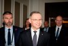 Poland President Andrzej Duda, arrives to speak at an event titled 