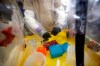 A lab technician works in a mobile lab at the National Microbiology Lab in Winnipeg on Nov. 3, 2014. THE CANADIAN PRESS/Pool, Reuters - Lyle Stafford