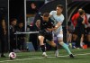 TSS Rovers FC are replacing the inactive Victoria Highlanders in this year's Canadian Championship and will face Pacific FC of the Canadian Premier League in the preliminary round. Pacific FC's Sean Young, right, tries to hold back TSS Rovers' Matteo Polisi during second half Canadian Championship quarterfinal soccer action in Langford, B.C., Wednesday, May 10, 2023. THE CANADIAN PRESS/Chad Hipolito