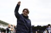 Brentford manager Thomas Frank celebrates following the English Premier League soccer match between Brentford FC and Luton Town at Kenilworth Road stadium, in Luton, England, Saturday April 20, 2024. (John Walton/PA via AP)
