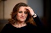 Deputy Prime Minister and Minister of Finance Chrystia Freeland waits for the start of a TV interview after tabling the federal budget on Parliament Hill in Ottawa, on Tuesday, April 16, 2024. THE CANADIAN PRESS/Justin Tang