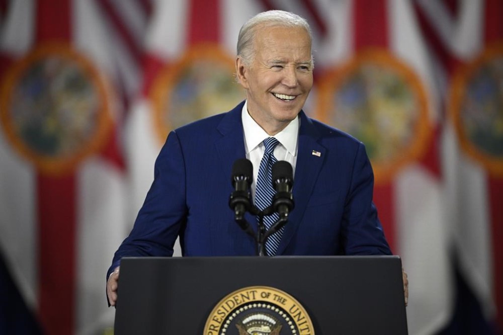 President Joe Biden speaks about reproductive freedom on Tuesday, April 23, 2024, at Hillsborough Community College in Tampa, Fla. Biden is in Florida planning to assail the state's upcoming six-week abortion ban and similar restrictions nationwide. (AP Photo/Phelan M. Ebenhack)