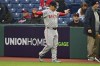 Boston Red Sox' Masataka Yoshida warms up before a baseball game against the Cleveland Guardians, Tuesday, April 23, 2024, in Cleveland. (AP Photo/David Dermer)