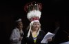 National Chief of the Assembly of First Nations Cindy Woodhouse Nepinak places her papers on the podium at the start of a news conference on Parliament Hill, Wednesday, April 17, 2024 in Ottawa. The minister of Crown-Indigenous relations is calling on Air Canada to 