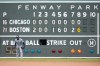 With Chicago Cubs outfielder Patrick Wisdom on the mound, left fielder Alexander Canario waits for the pitch during the eighth inning of a baseball game against the Boston Red Sox, Saturday, April 27, 2024, in Boston. (AP Photo/Michael Dwyer)