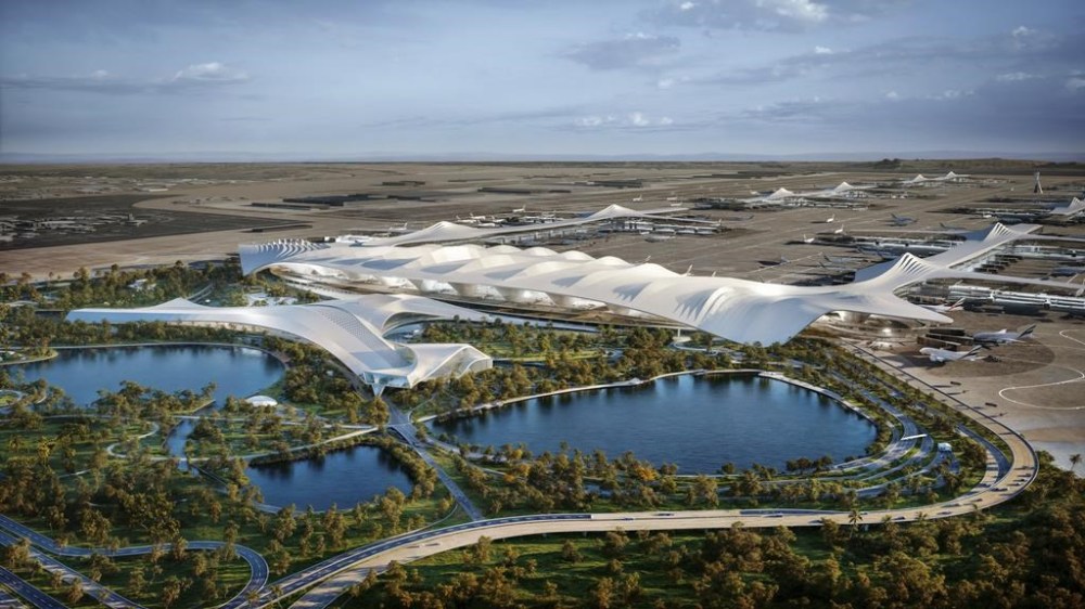 This artist's rendering provided by the government of Dubai shows plans for Al Maktoum International Airport at Dubai World Central in Dubai, United Arab Emirates. Dubai International Airport, the world's busiest for international travel, will move its operations to the city-state's second, sprawling airfield in its southern desert reaches