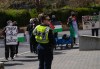 Pro-Palestinian protesters hold a demonstration during a visit by Prime Minister Justin Trudeau to the University of Victoria, in Saanich, B.C., on Friday, April 19, 2024. B.C. Premier David Eby has joined other politicians denouncing remarks at a pro-Palestinian demonstration in Vancouver where protesters chanted 