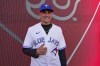 Brandon Barriera smiles after being selected by the Toronto Blue Jays with the 23rd pick of the 2022 MLB baseball draft, Sunday, July 17, 2022, in Los Angeles. THE CANADIAN PRSS/AP-Abbie Parr
