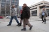 Donna Bartlett (centre), the grandmother of Marcedes Myran, walks to the Court of King’s Bench of Manitoba building in downtown Winnipeg, where the trial of Jeremy Skibicki, the man accused of killing Myran and three other Indigenous women is set to begin, on Monday, April 29, 2024. THE CANADIAN PRESS/Daniel Crump.