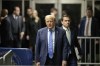 Former President Donald Trump, followed by his attorney Todd Blanche, exits the courtroom during his trial at Manhattan criminal court , Friday, April 26, 2024, in New York. (Curtis Means/DailyMail.com via AP)