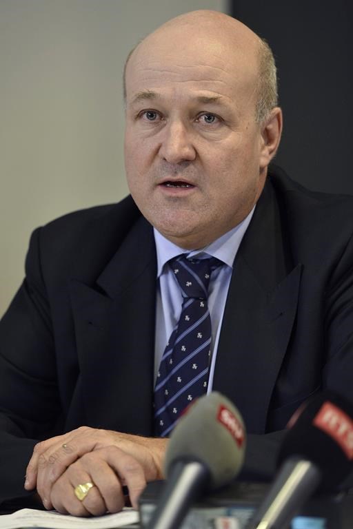 Swiss lawyer Eric Cottier speaks in Lausanne, Switzerland, May 15, 2013. OLY--WADA-Special Prosecutor. The World Anti-Doping Agency has defended its choice of veteran Swiss prosecutor Eric Cottier to review how it handled the case of positive doping tests by 23 Chinese swimmers. WADA says Cottier is “entirely independent” of the agency and international sports. (Martial Trezzini/Keystone via AP)