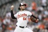 Baltimore Orioles starting pitcher Dean Kremer throws during the second inning of a baseball game against the New York Yankees, Tuesday, April 30, 2024, in Baltimore. (AP Photo/Nick Wass)