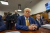 Former President Donald Trump sits inside Manhattan Criminal Court, Thursday, May 2 2024. (Mark Peterson/Pool Photo via AP)