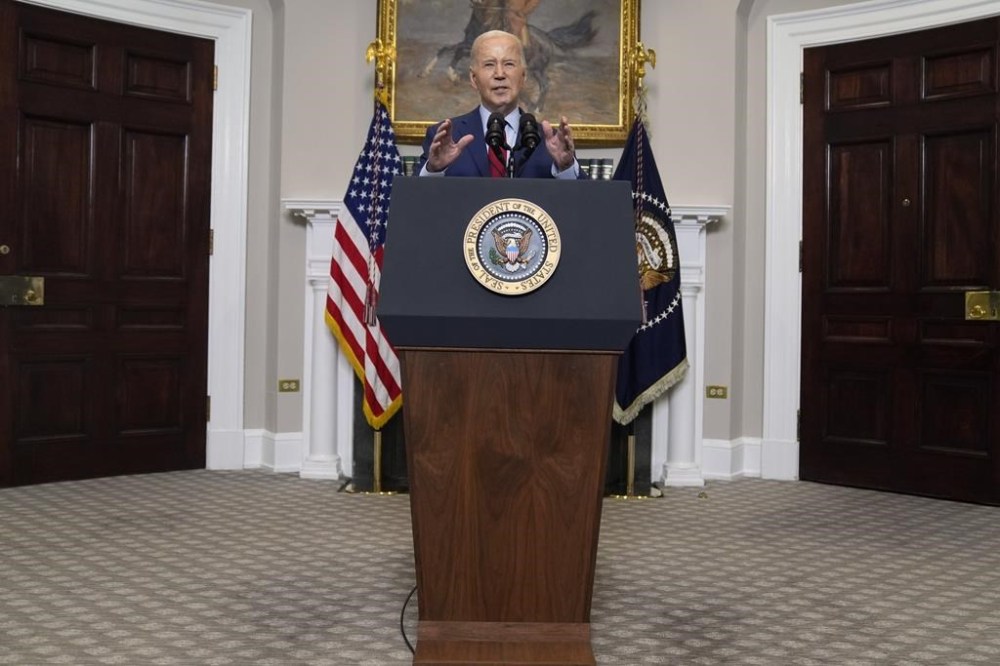 President Joe Biden delivers remarks about student protests over the war in Gaza, from the Roosevelt Room of the White House, Thursday, May 2, 2024, in Washington. (AP Photo/Evan Vucci)