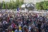 People take part in a protest against the government organised by the Progressive Slovakia movement on Freedom Square in Bratislava, Thursday, May 2, 2024. (Jaroslav Novák/TASR via AP)