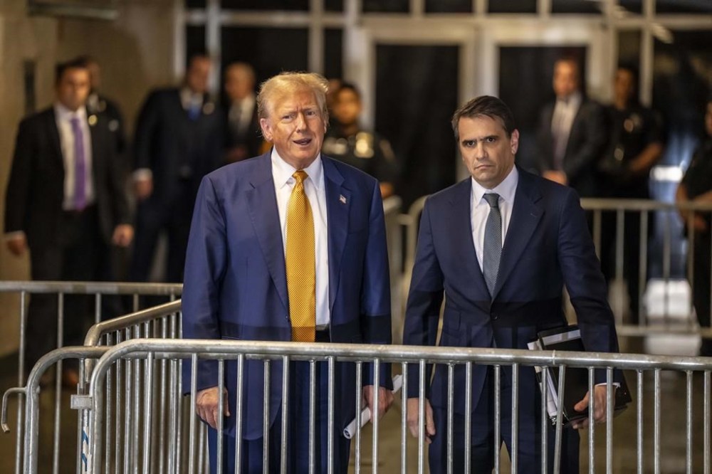 Former President Donald Trump leaves court, Thursday, May 2 2024, in New York, following the day's proceedings in his hush money trial. (Mark Peterson/New York Magazine via AP, Pool)