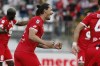Monza's Milan Đurić celebrates after scoring his side's first goal of the game during the Serie A soccer match between Monza and Lazio at the U-Power Stadium in Monza, Italy, Saturday May 4 , 2024. (Alberto Mariani/LaPresse via AP)